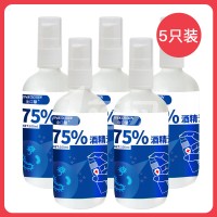 75%酒精消毒液 100ml*5件 套装